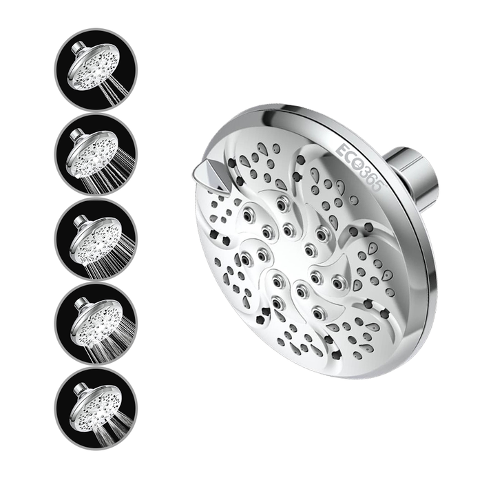 Multi-Function Shower Head with 5 Spray Modes – Chrome Finish | Universal Fit | Wall Mounted