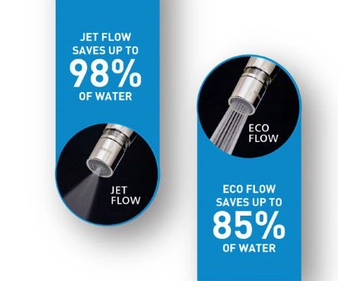 X22 Dual Flow Chrome Finish JET and ECO Flow Aerator - ECO365