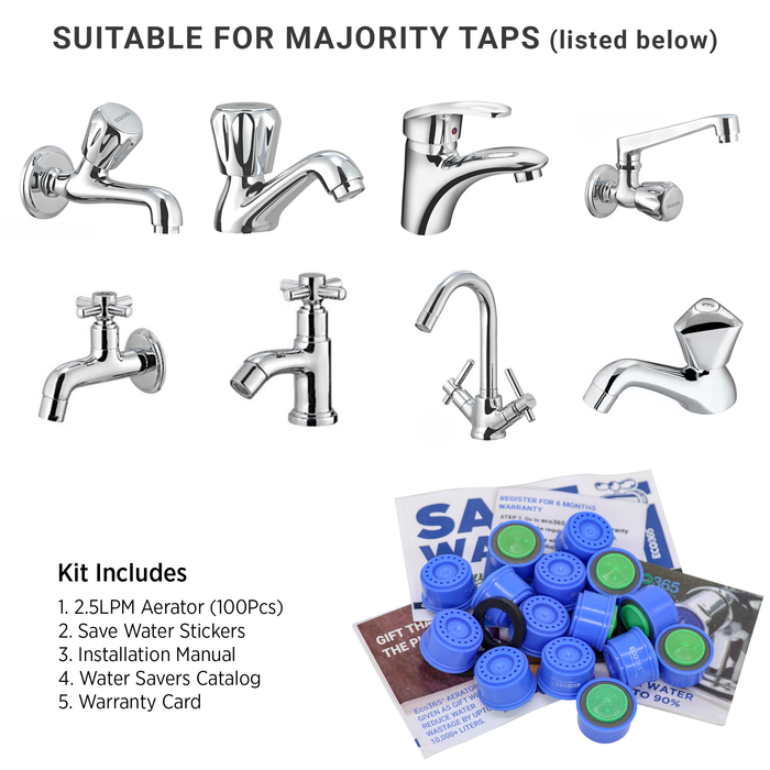Shower Flow Aerators 2.5LPM- (Pack of 100) - ECO365