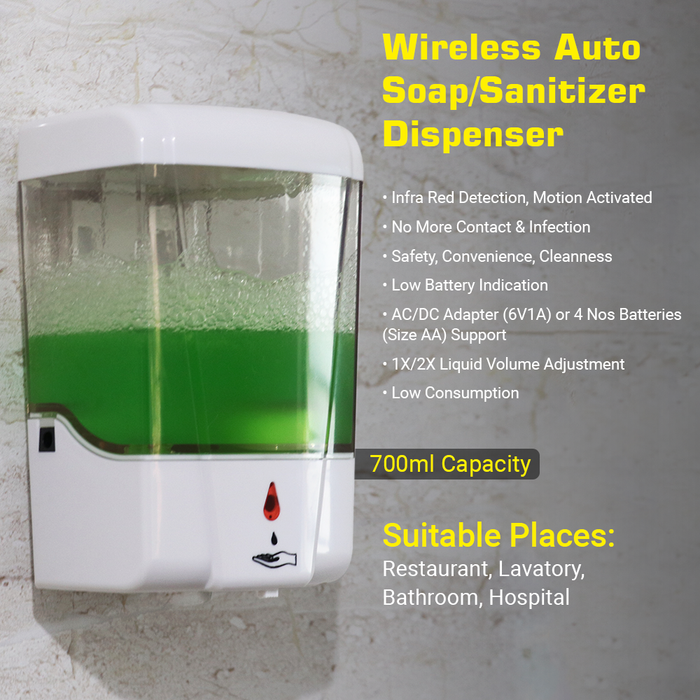 Wall Mount Automatic Sanitizer/Soap Dispenser (700ml) - ECO365