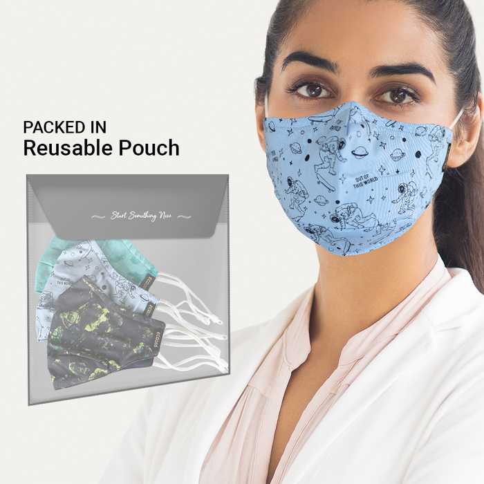7Layer Reversible Cotton Mask- Assorted Design(Pack of 3) - ECO365