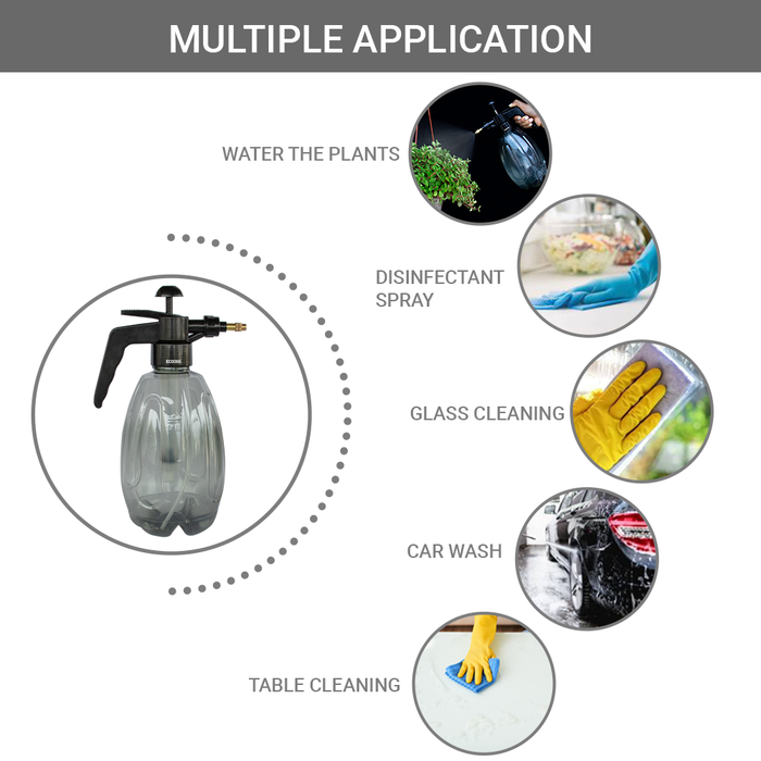 Garden Sprayer 1.5Litre with Mist and Pressure Jet Flow(Grey) - ECO365