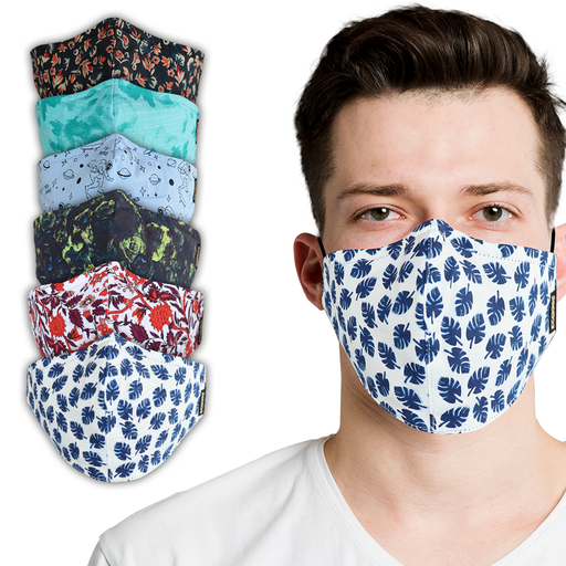 7 Layer Reversible Cotton Mask - Assorted Design (Pack of 6) - ECO365