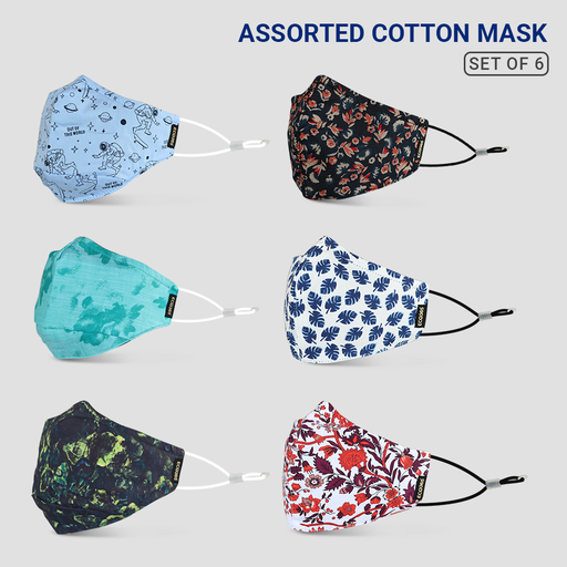 7 Layer Reversible Cotton Mask - Assorted Design (Pack of 6) - ECO365