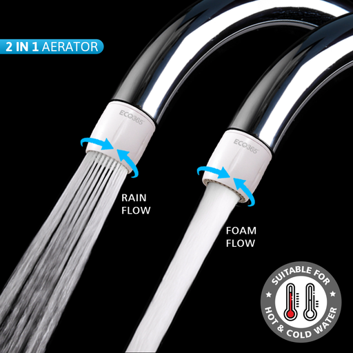 White Switch Aerator - Dual Flow - ECO365