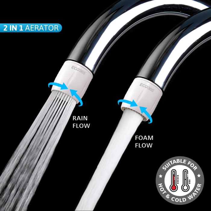 White Switch Aerator - Dual Flow - ECO365