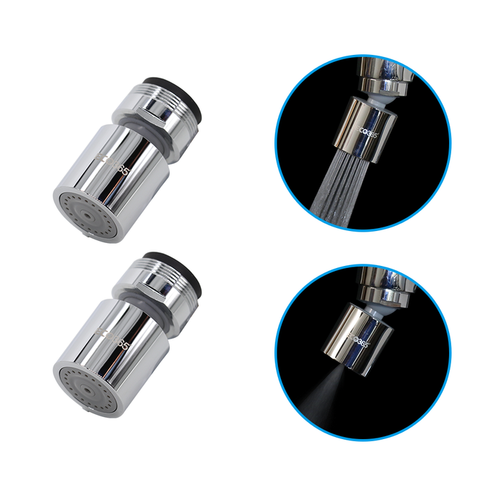 X22 Dual Flow Chrome Finish Aerator With 360 Degree Rotate Swivel - ECO365