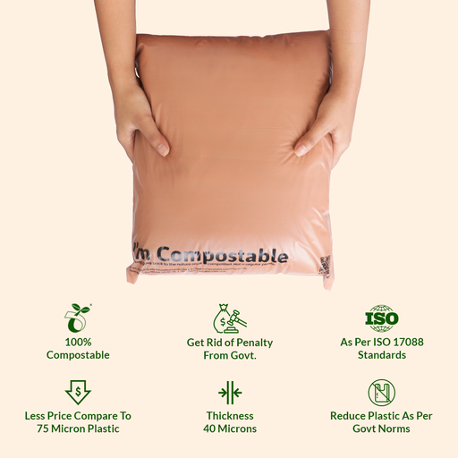 Tamper Proof Compostable Courier Bags (12"x14"+2" Flap)