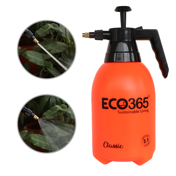 ECO365 Classic Dual Flow Multipurpose Garden Sprayer 2.2L (Orange) with Adjustable Nozzle for Mist & Jet Flow (Pack of 2) | Strong & Sturdy Spray Bottle for All Indoor & Outdoor Plants