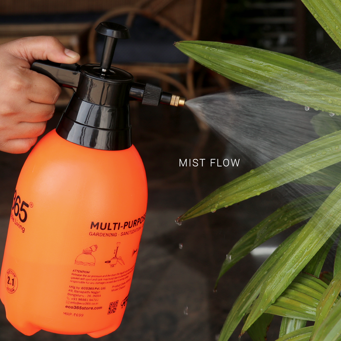 ECO365 Classic Dual Flow Multipurpose Garden Sprayer 2.2L (Orange) with Adjustable Nozzle for Mist & Jet Flow (Pack of 2) | Strong & Sturdy Spray Bottle for All Indoor & Outdoor Plants