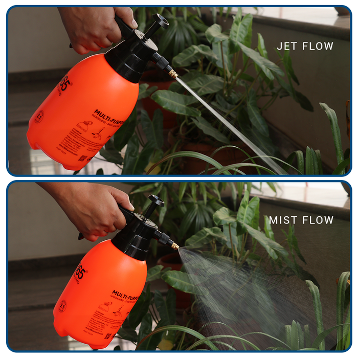 ECO365 Classic Dual Flow Multipurpose Garden Sprayer 2.2L (Orange) with Adjustable Nozzle for Mist & Jet Flow (Pack of 2) | Strong & Sturdy Spray Bottle for All Indoor & Outdoor Plants