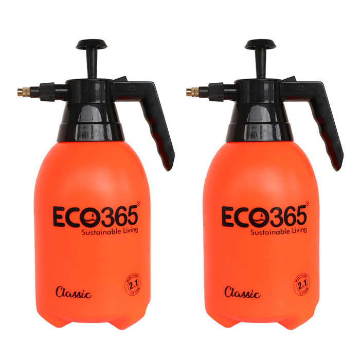 ECO365 Classic Dual Flow Multipurpose Garden Sprayer 2.2L (Orange) with Adjustable Nozzle for Mist & Jet Flow (Pack of 2) | Strong & Sturdy Spray Bottle for All Indoor & Outdoor Plants