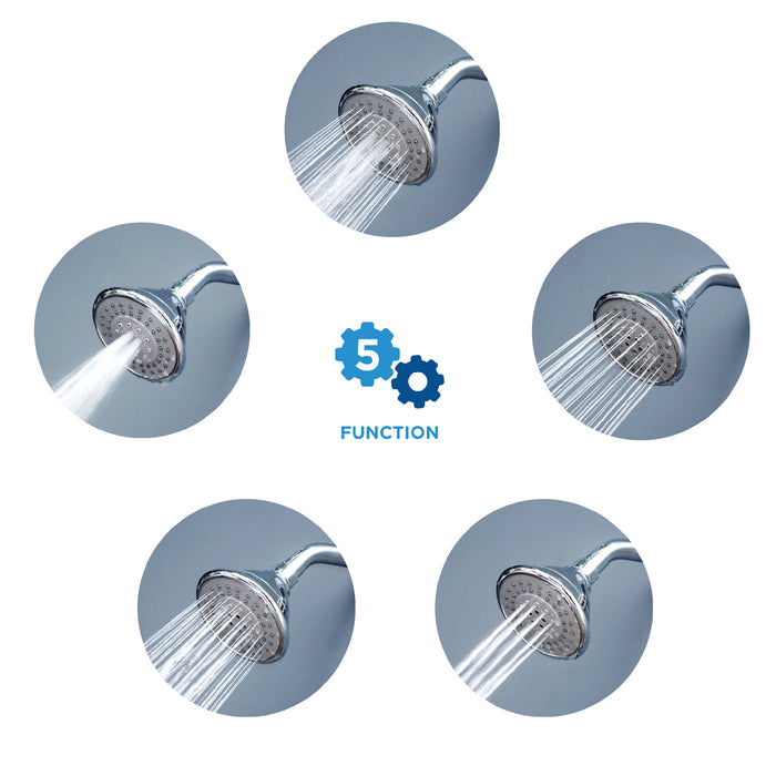 AirOxy Water Saving Shower Head 5 Flow in 1- Pack of 2 - ECO365