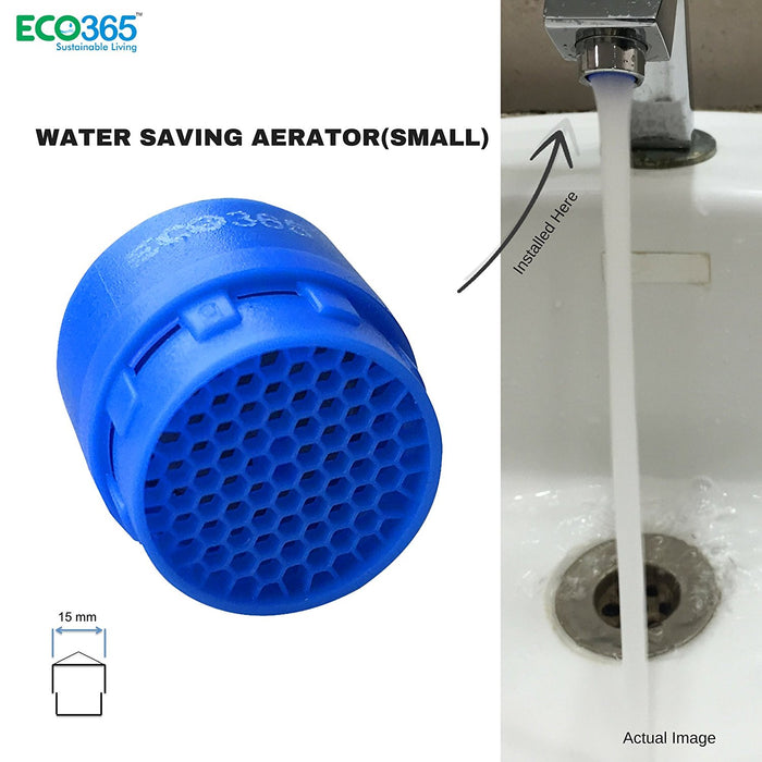 Water Saving Aerator(Small) by Eco365 - 4 LPM Foam Flow Tap Filter - Pack of 2 - ECO365