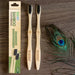 BAMBOO CHARCOAL TOOTHBRUSH - ECO FRIENDLY GIFT- HANDMADE - NATURAL DENTAL CARE PACK OF 2 - ECO365