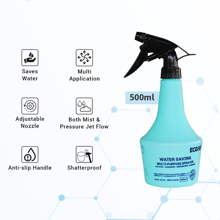 Jet Sprey Trigger Trigger Sprayers with Mist & Pressure Jet Flow (500ml, Pack of 5) — ECO365