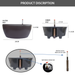 Self Watering Decor Planter Pot with FREE Trigger Sprayer (28x12.5cm, Matt Finish, Choco Brown)_1012 - ECO365